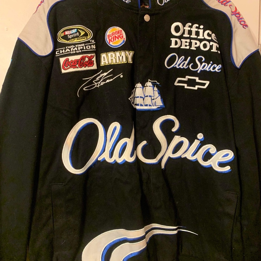 Vintage NASCAR JH Design Tony Stewart #14 Old Spice Racing Jacket Size: xl BLACK